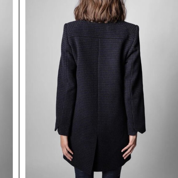 Zadig & Voltaire Marco Coat – Navy & Red Wool Blend – Size S - Picture 5 of 16